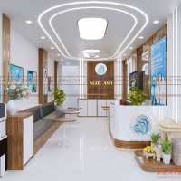 Phương án thiết kế sảnh chờ phòng khám sản Ngọc Anh hiện đại